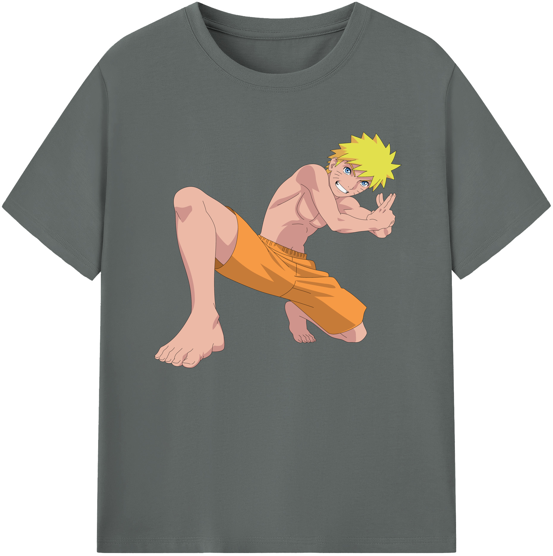 （画像用） NARUTO -ナルト- うずまき ナルト Uzumaki Naruto 綿100％ メンズ半袖Tシャツ｜肌触りやわらか＆通気性